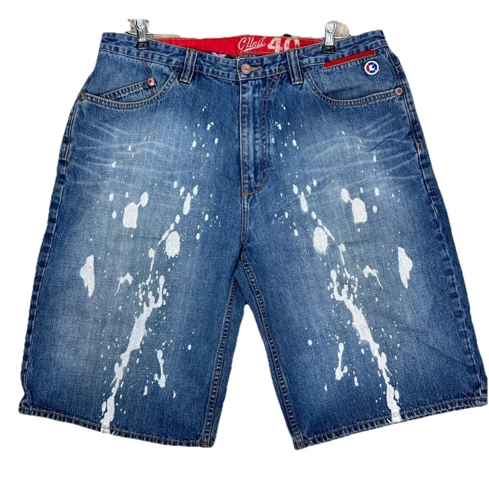 VTG G-Unit Denim Jean Shorts Jorts Men's 40 Wide Leg Baggy Streetwear Hip Hop‎